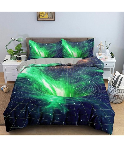 Green psychedelic duvet cover basket pas cher