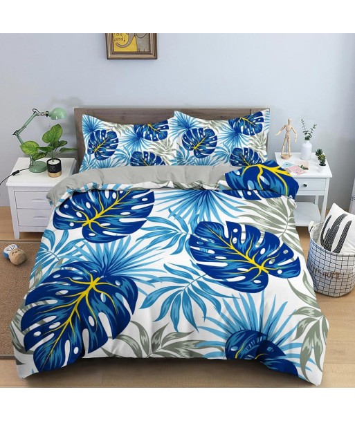 Blue plant tropical duvet cover livraison gratuite