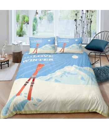 Winter Lover Ski Duvet Cover Amélioration de cerveau avec