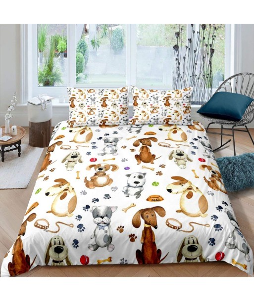 Funny dog pattern duvet cover brillant des détails fins