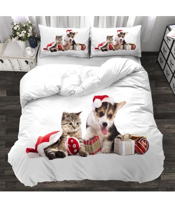 Cat and Christmas Dog duvet cover est présent 