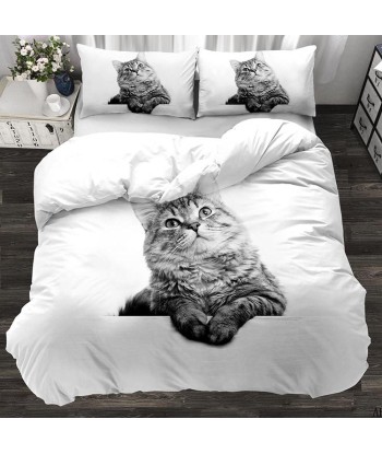 Gray cat duvet cover de pas cher