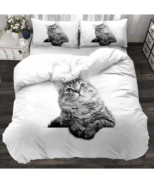 Gray cat duvet cover de pas cher