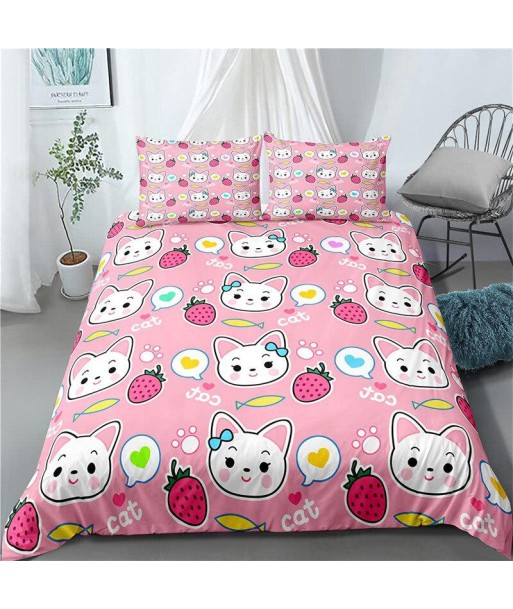 Pink chat duvet cover sur le site 