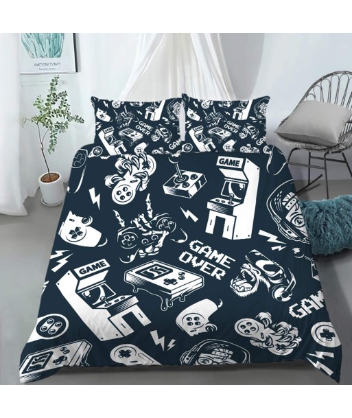 Black and white gaming duvet cover Paris Déstockage Promo