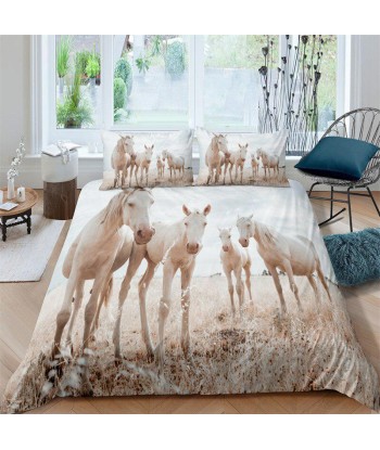 Horses printed duvet cover Livraison rapide