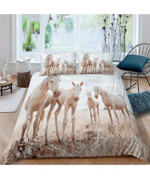 Horses printed duvet cover Livraison rapide