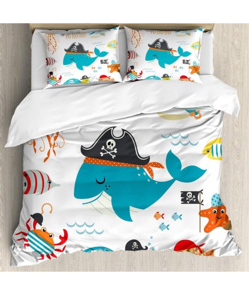 Whale pirate duvet cover soldes