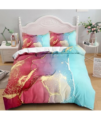 Color marble duvet cover français