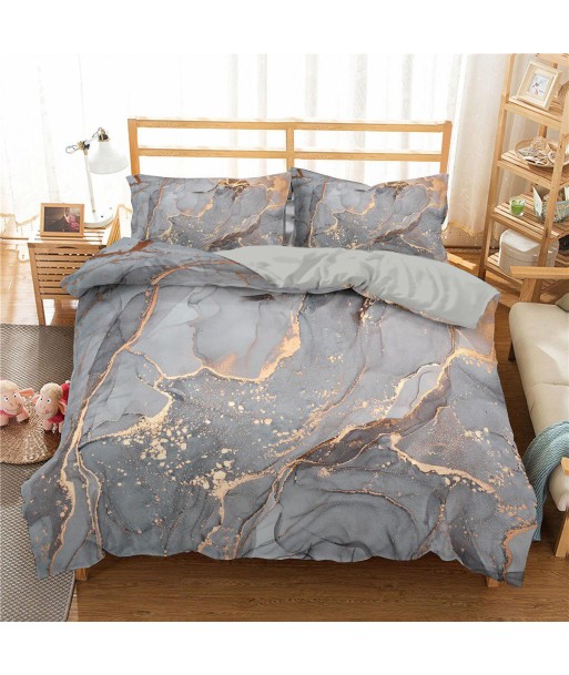 Light gray marble duvet cover Livraison rapide