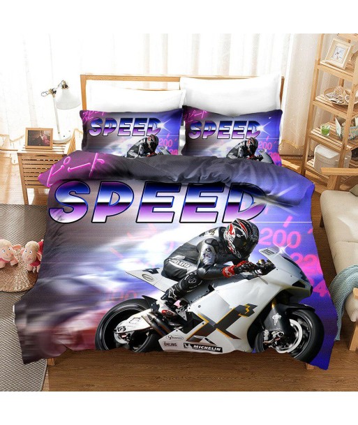 Speed motorcycle duvet cover en linge