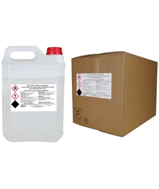 Solution hydroalcoolique liquide 4x5 litres (20 litres) chez Cornerstreet bien 